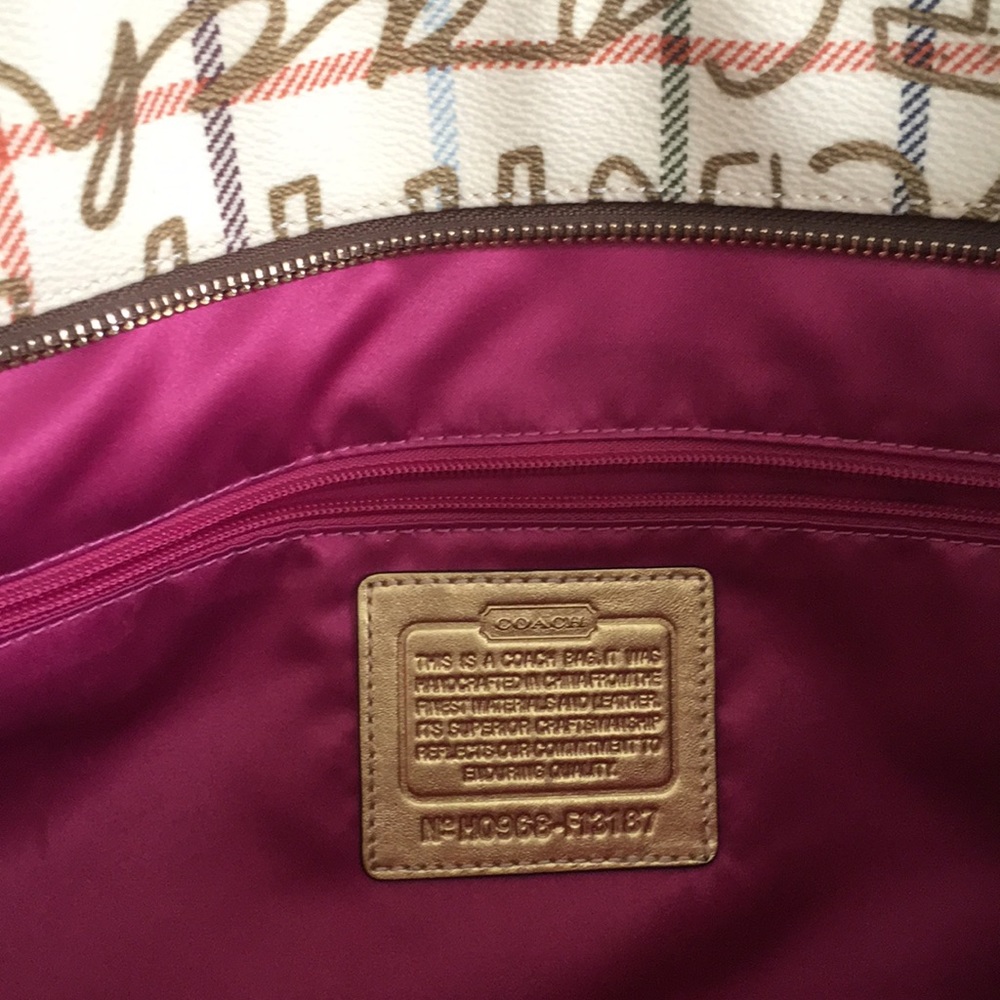 Large Coach Gold Graffiti tote - Picture 3 of 5